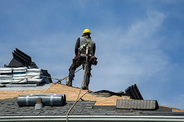 Professional Gutter Installation technician working in South Bloomingville, OH